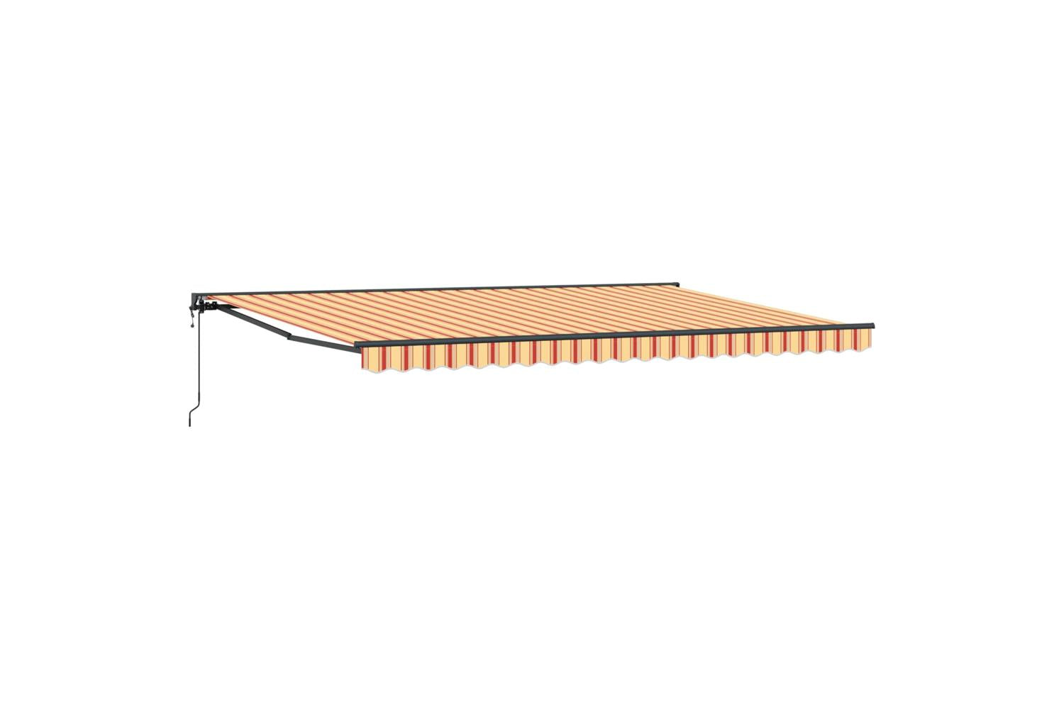 Vidaxl Retractable Awning Yellow And Orange 500x300 Cm Fabric-2