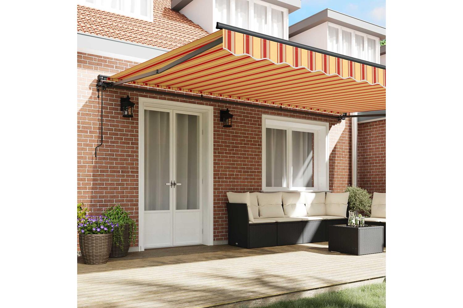 Vidaxl Retractable Awning Yellow And Orange 500x300 Cm Fabric-3