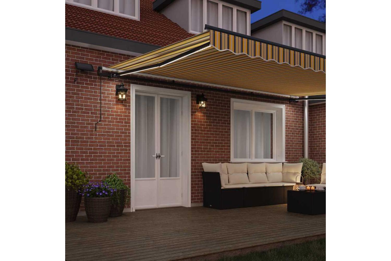 Vidaxl Retractable Awning Manual Multicolour 500 X 300 Cm Fabric-3