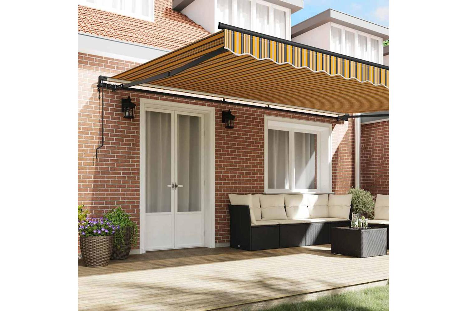 Vidaxl Retractable Awning Multicolour 500 X 300 Cm Fabric-3