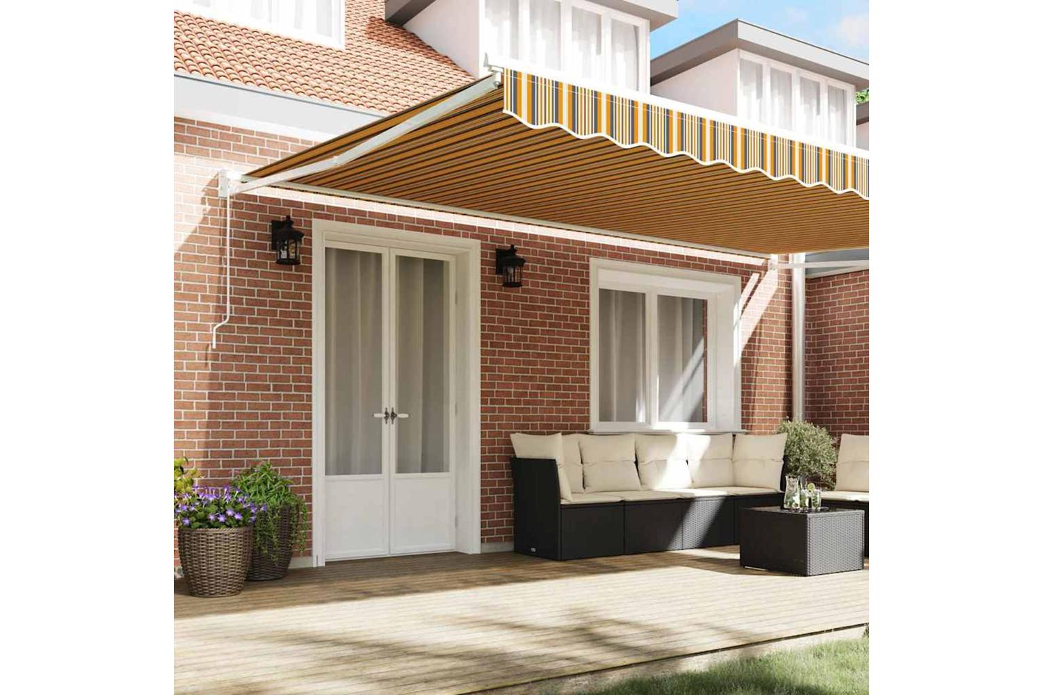 Vidaxl Retractable Awning Manual Multicolour 500 X 300 Cm Fabric-3