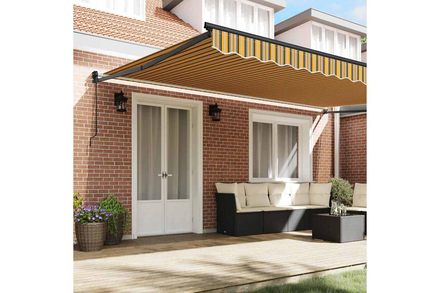 Vidaxl Retractable Awning Manual Multicolour 500x300 Cm Fabric-3