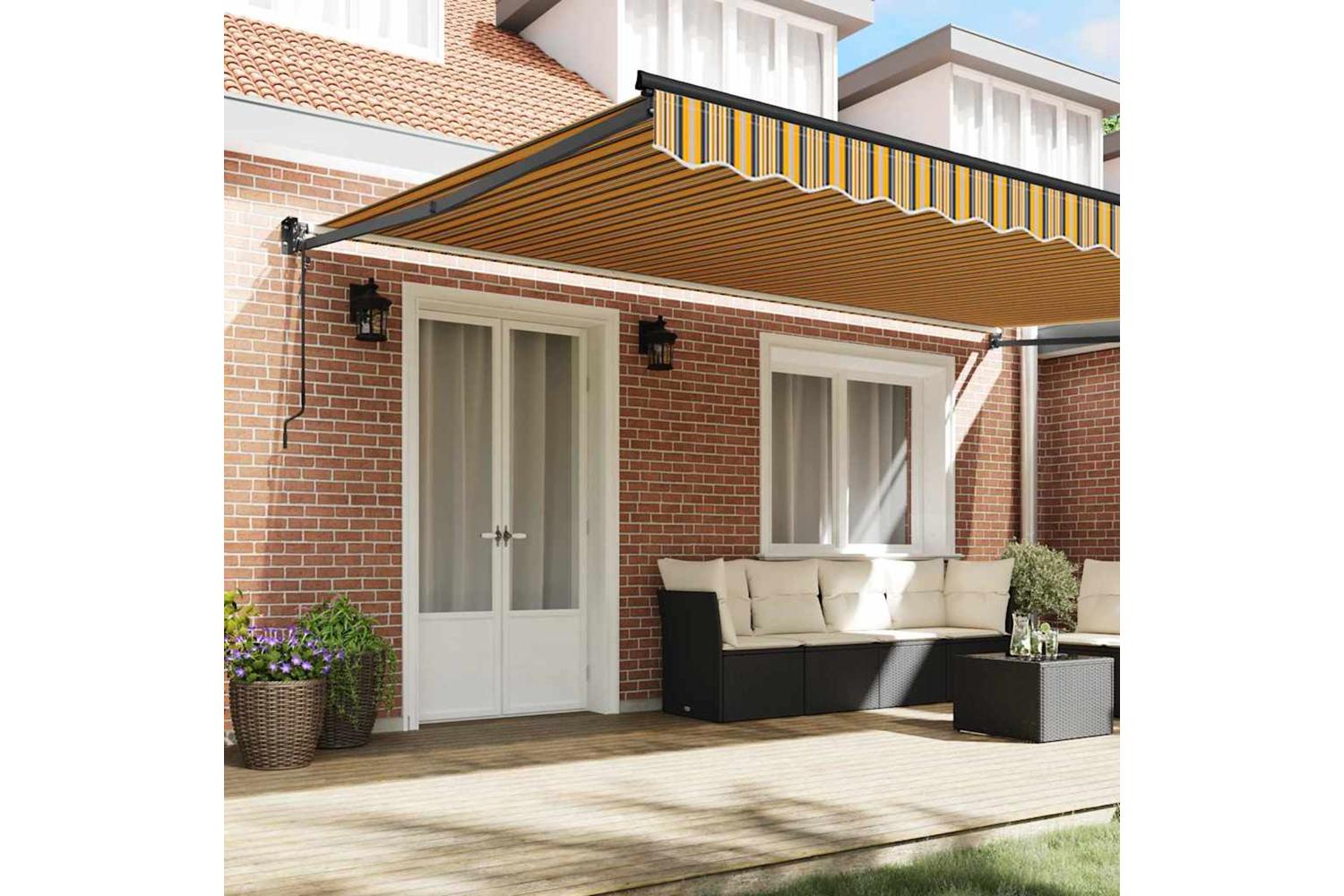 Vidaxl Retractable Awning Multicolour 500 X 300 Cm Fabric And Metal-3