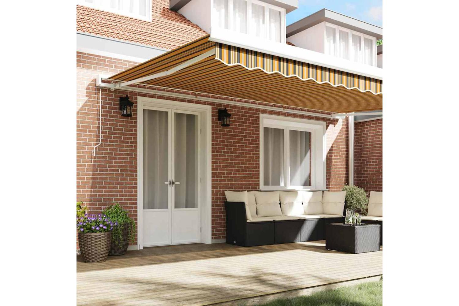Vidaxl Retractable Awning Multicolour 500 X 300 Cm Fabric And Metal-3