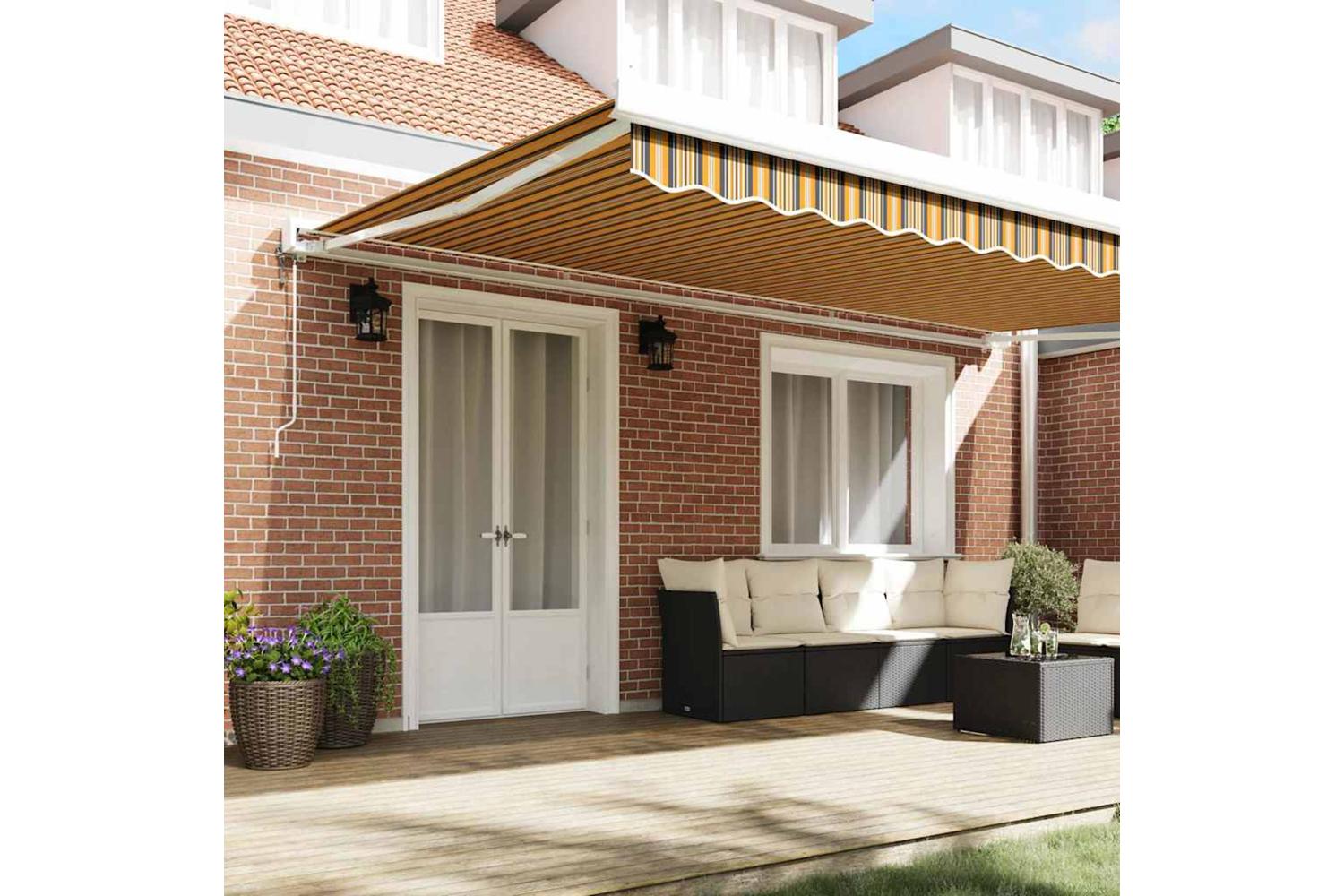 Vidaxl Retractable Awning Multicolour 500 X 300 Cm Fabric Metal-3