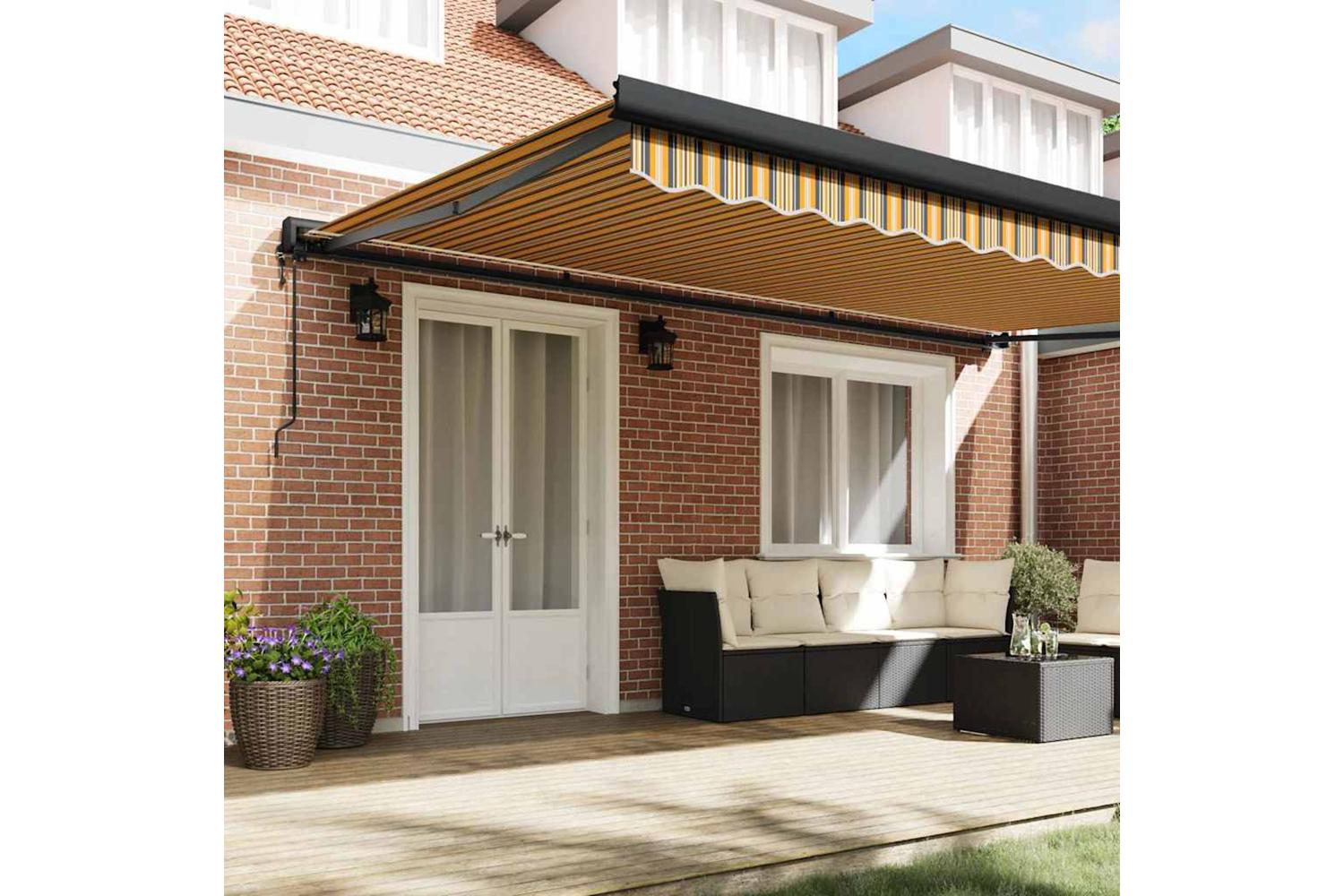 Vidaxl Retractable Awning Multicolour 500 X 300 Cm Fabric Metal-3