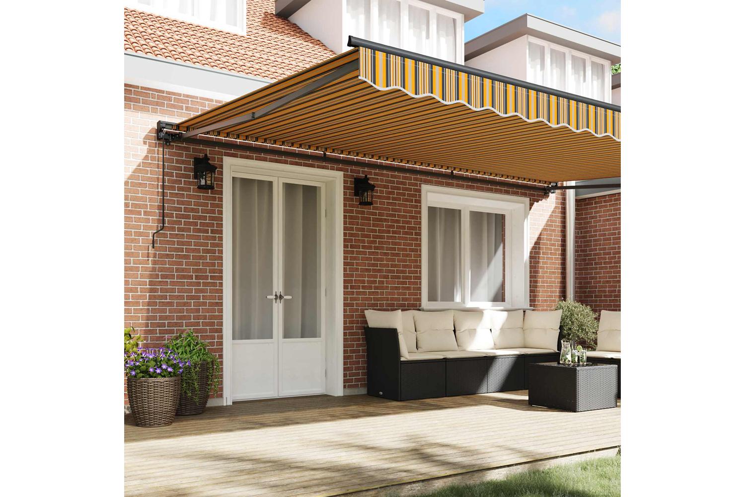 Vidaxl Retractable Awning Manual Multicolour Stripe 500x300 Cm Fabric-3