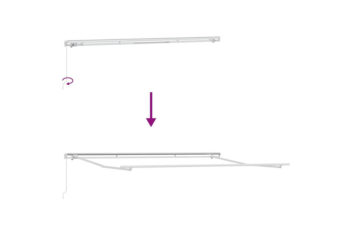 Vidaxl Retractable Awning White 500 X 300 Cm Fabric And Metal-9