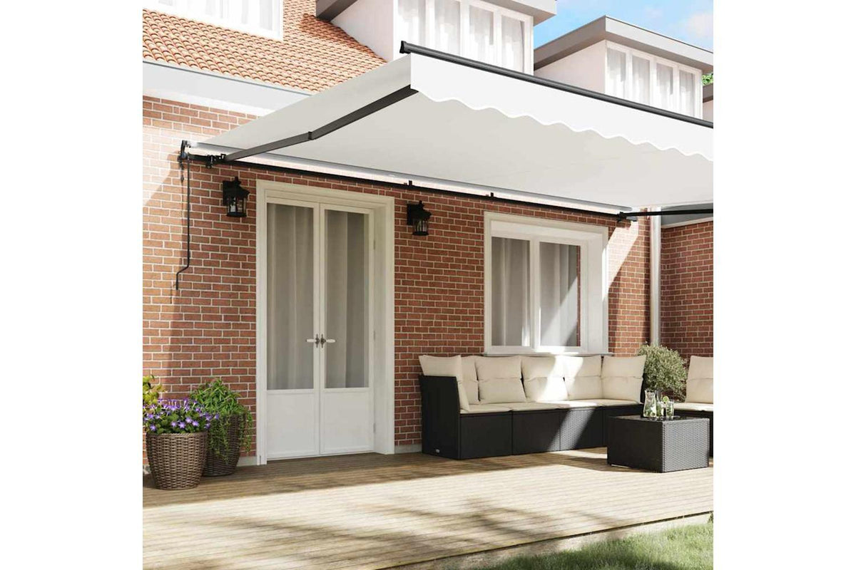 Vidaxl Retractable Awning White 500 X 300 Cm Fabric-3