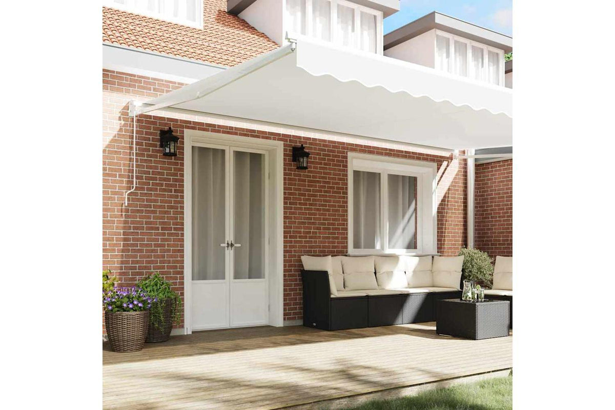 Vidaxl Retractable Awning White 500 X 300 Cm Fabric And Metal-3