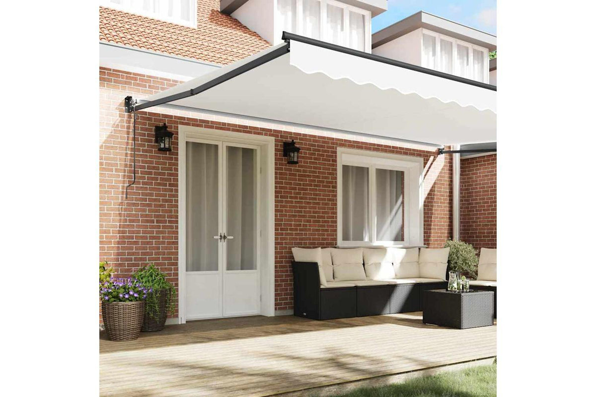 Vidaxl Retractable Awning White 500 X 300 Cm Fabric And Metal-3