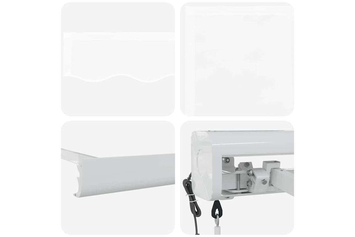 Vidaxl Retractable Awning Manual White 500 X 300 Cm Fabric Metal-8