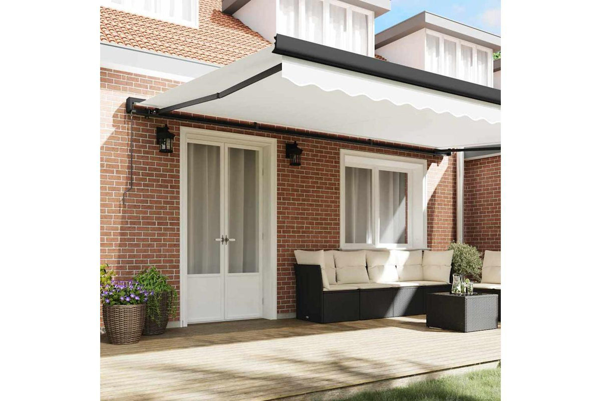Vidaxl Retractable Awning White 500 X 300 Cm Fabric And Metal-3