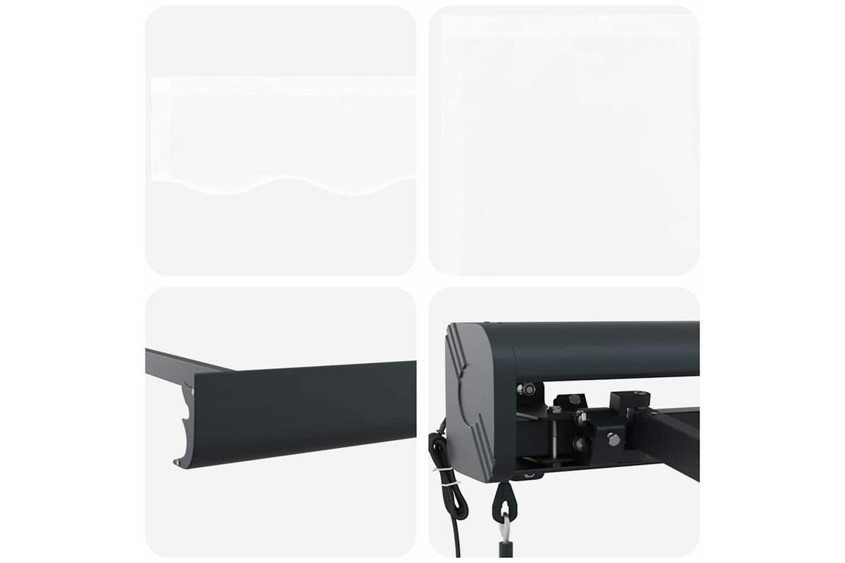 Vidaxl Retractable Awning Manual White 500 X 300 Cm Fabric Metal-8
