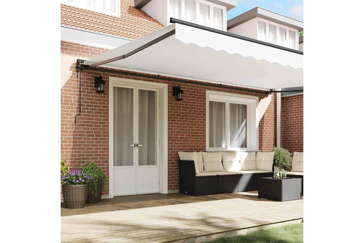Vidaxl Retractable Awning White 500x300 Cm Fabric-3