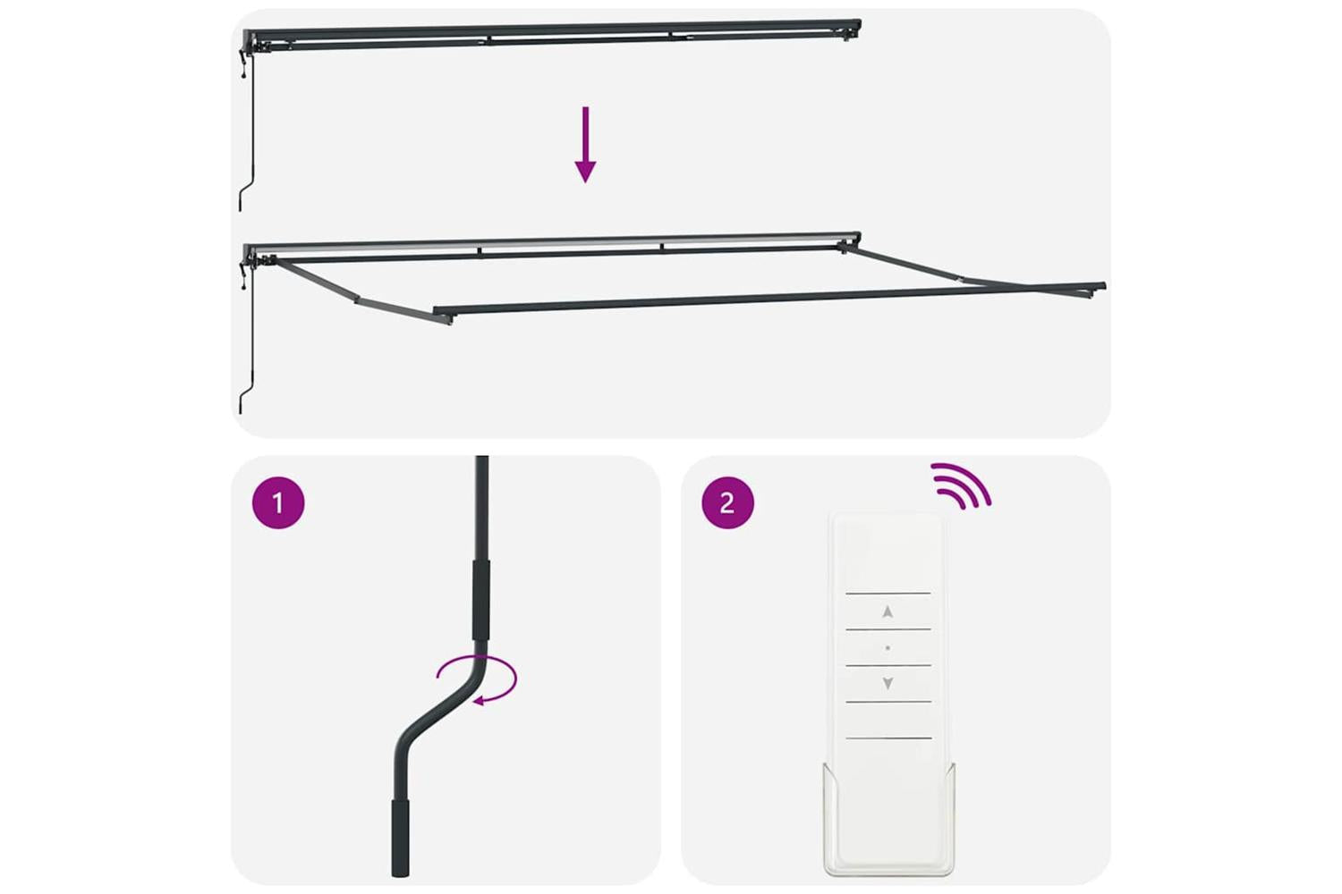 Vidaxl Retractable Awning White 500x300 Cm Fabric-9