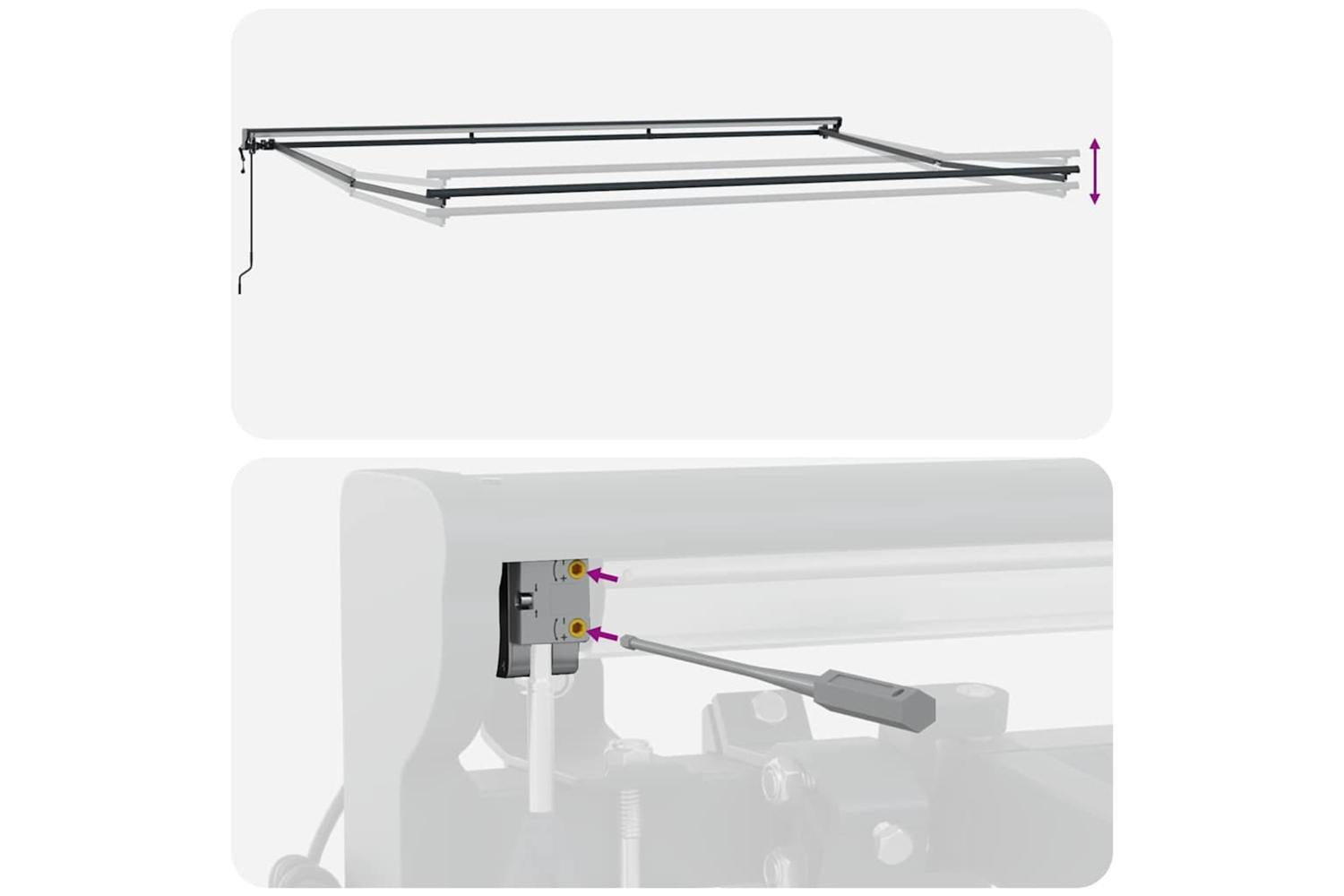 Vidaxl Retractable Awning White 500x300 Cm Fabric-10