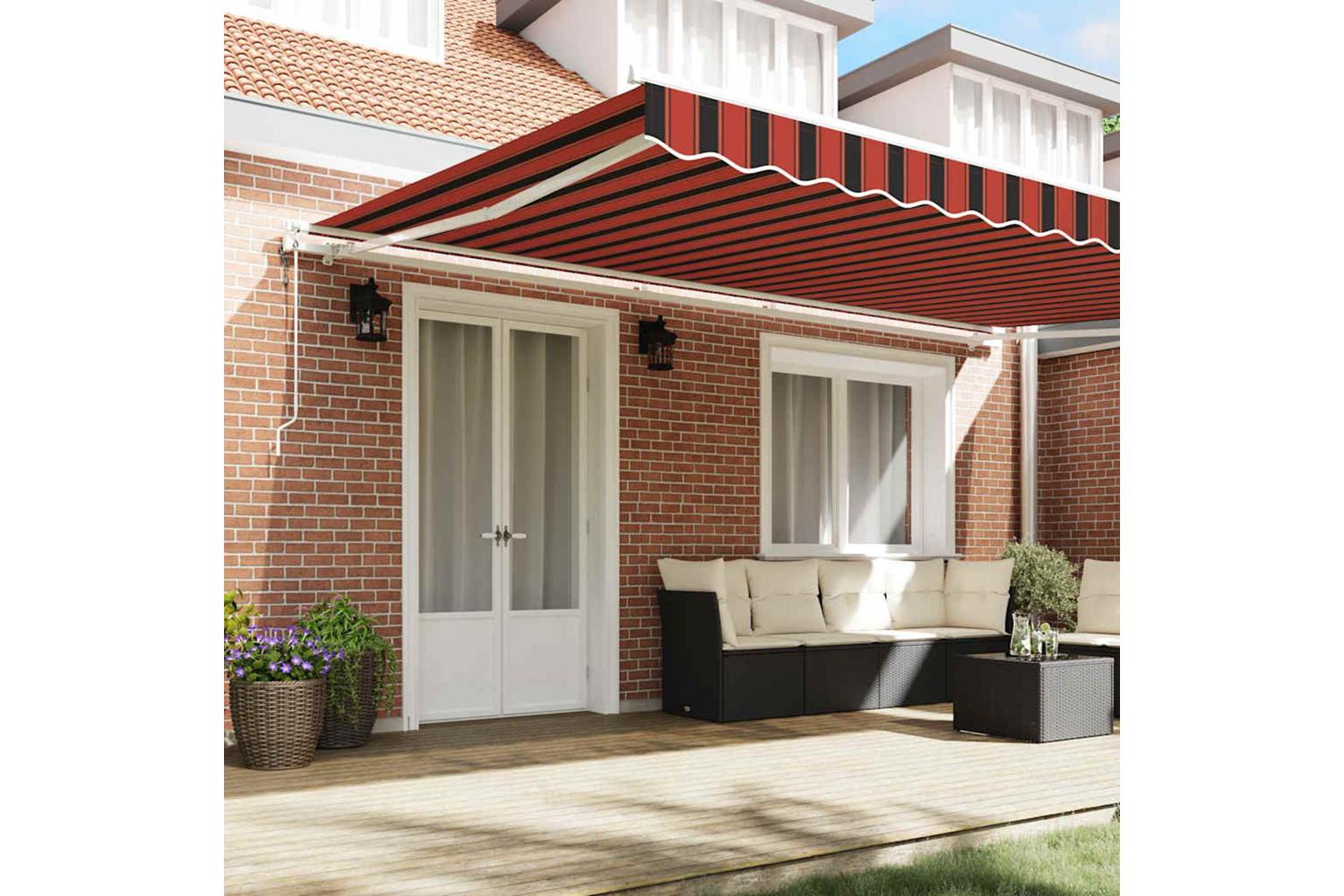 Vidaxl Retractable Awning 500 X 350 Cm Orange And Brown-3