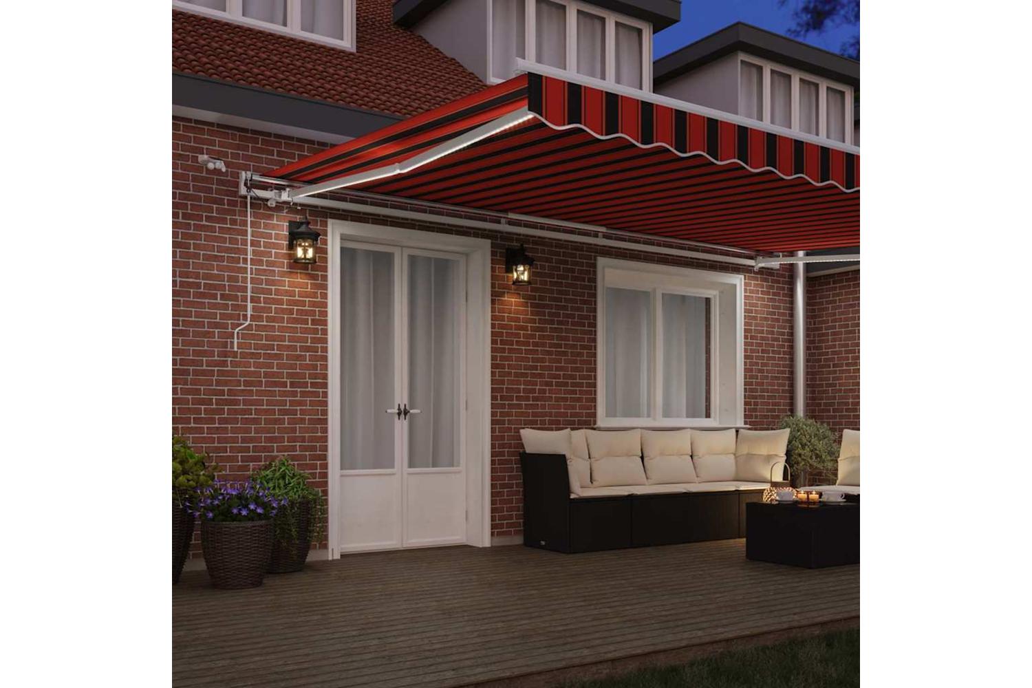 Vidaxl Retractable Awning Orange And Brown 500 X 350 Cm-3