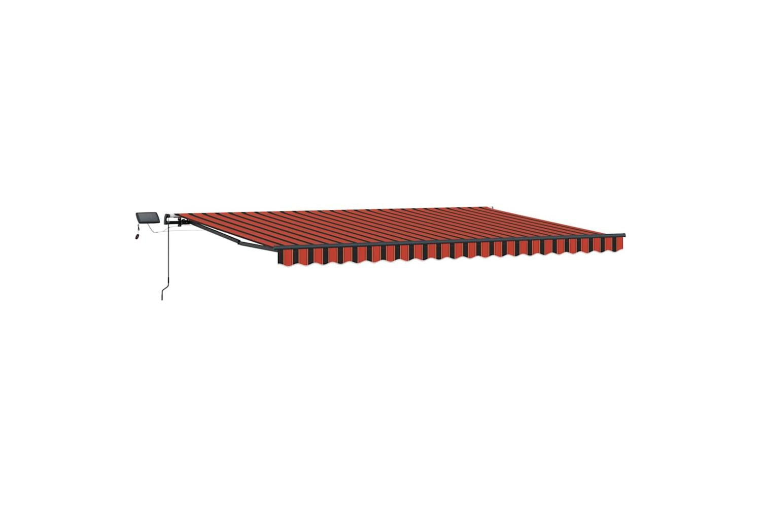 Vidaxl Retractable Awning Manual Orange And Brown 500 X 350 Cm Fabric-2