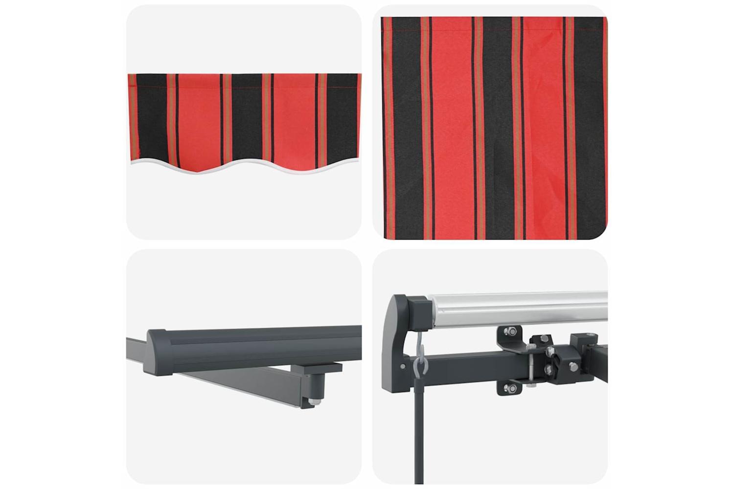 Vidaxl Retractable Awning Manual Orange And Brown 500 X 350 Cm Fabric-10