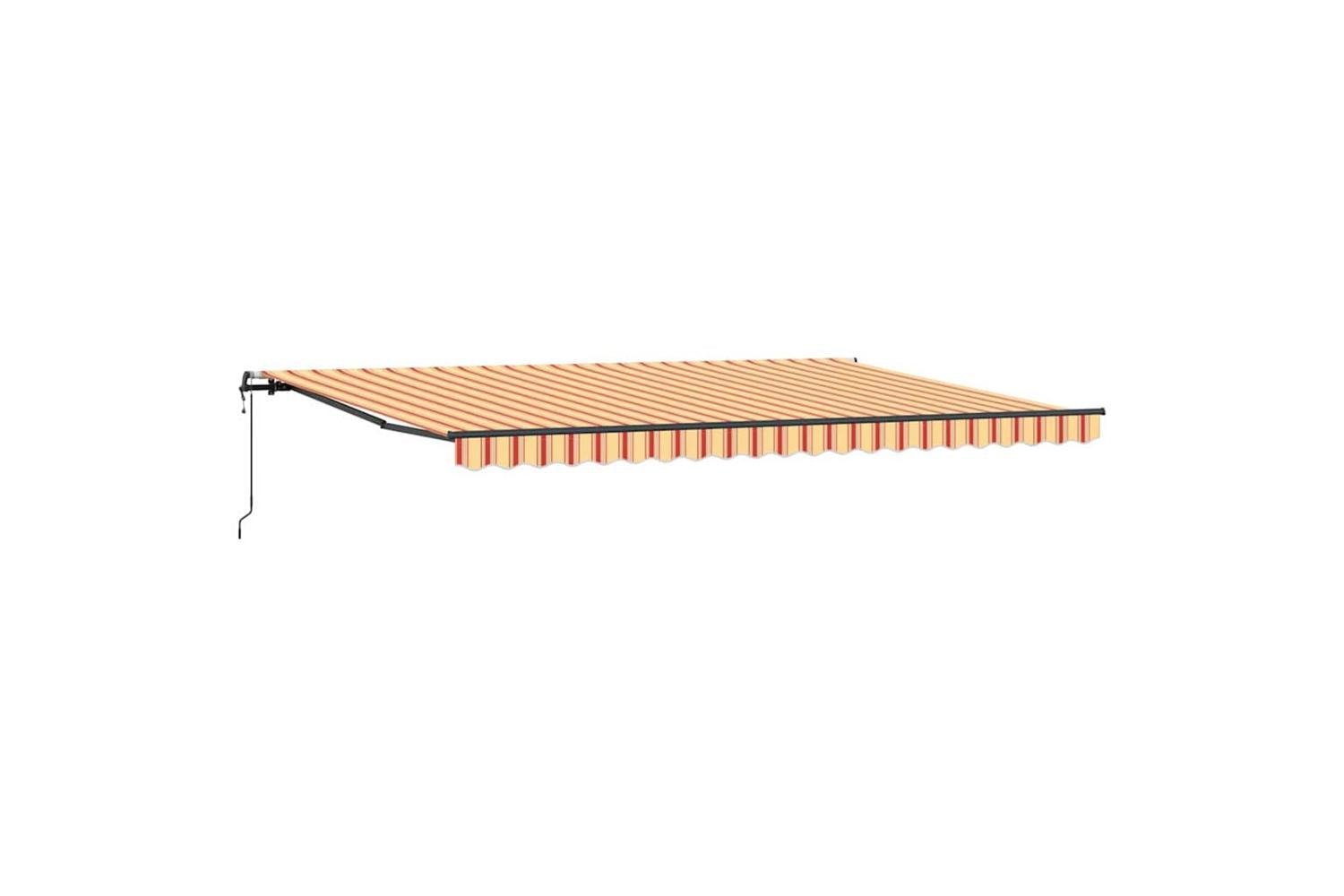 Vidaxl Retractable Awning Yellow And Orange 500 X 350 Cm Fabric