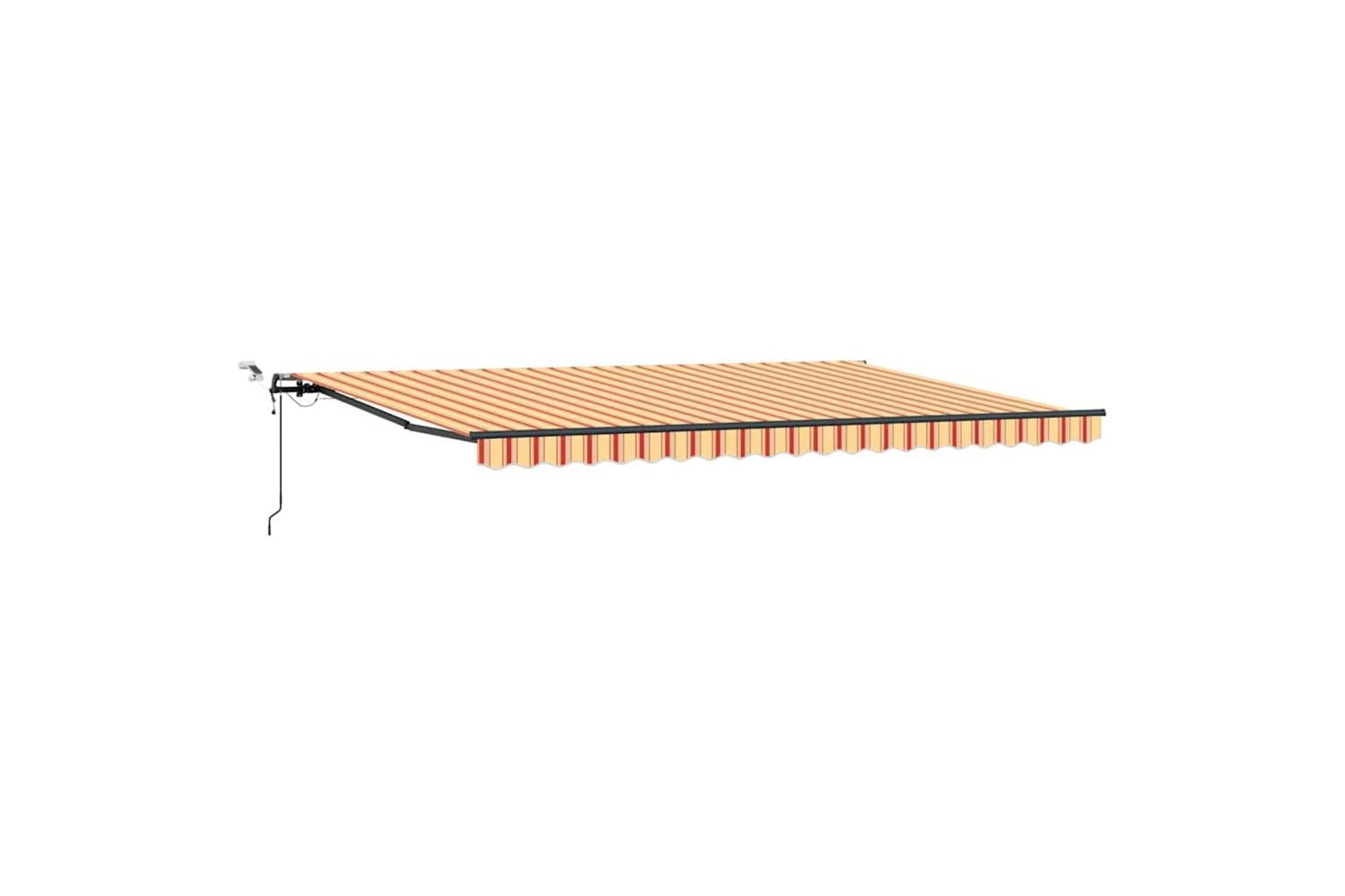 Vidaxl Retractable Awning With Yellow And Orange 500 X 350 Cm Fabric-2