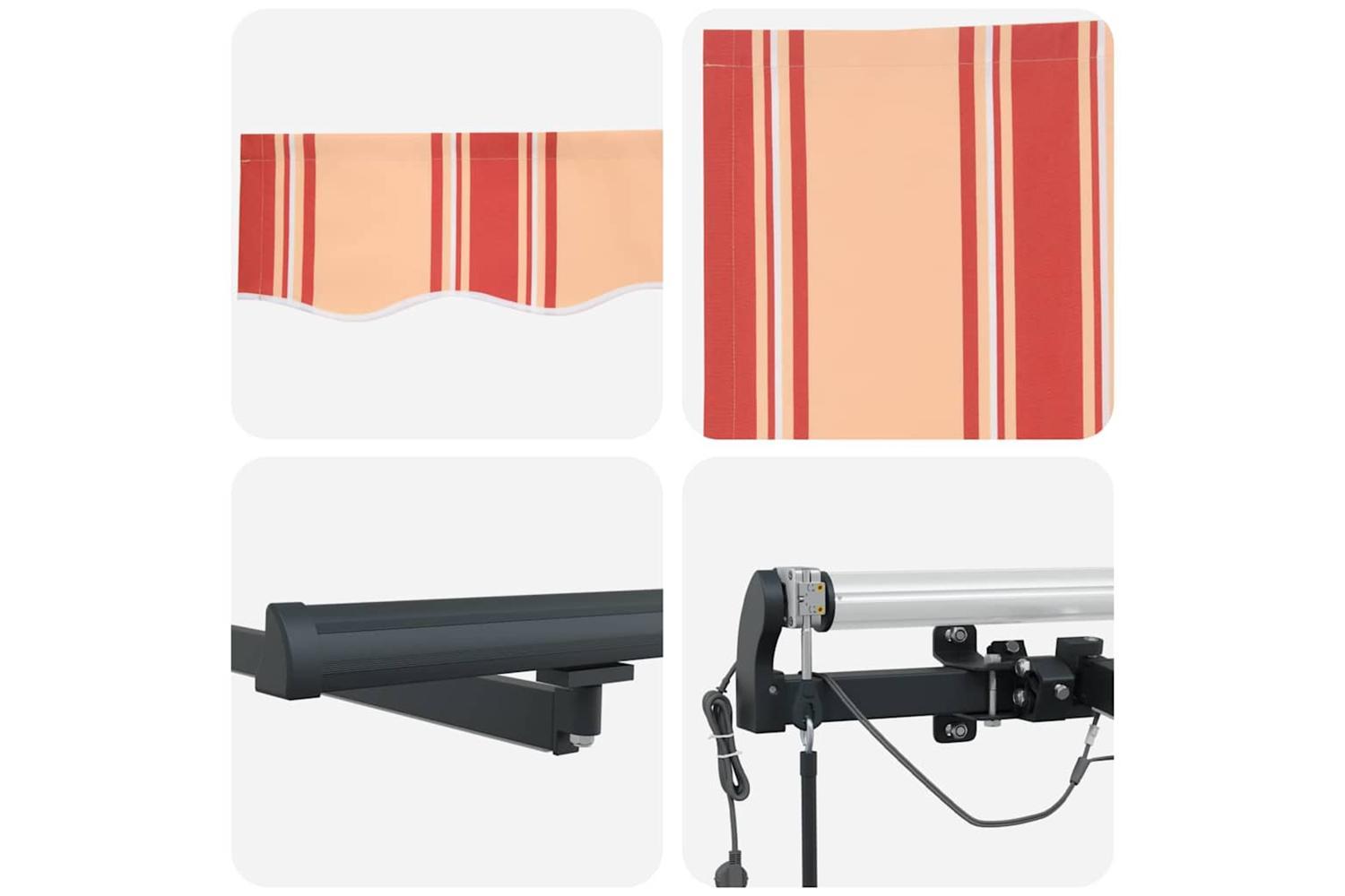 Vidaxl Retractable Awning With Yellow And Orange 500 X 350 Cm Fabric-10