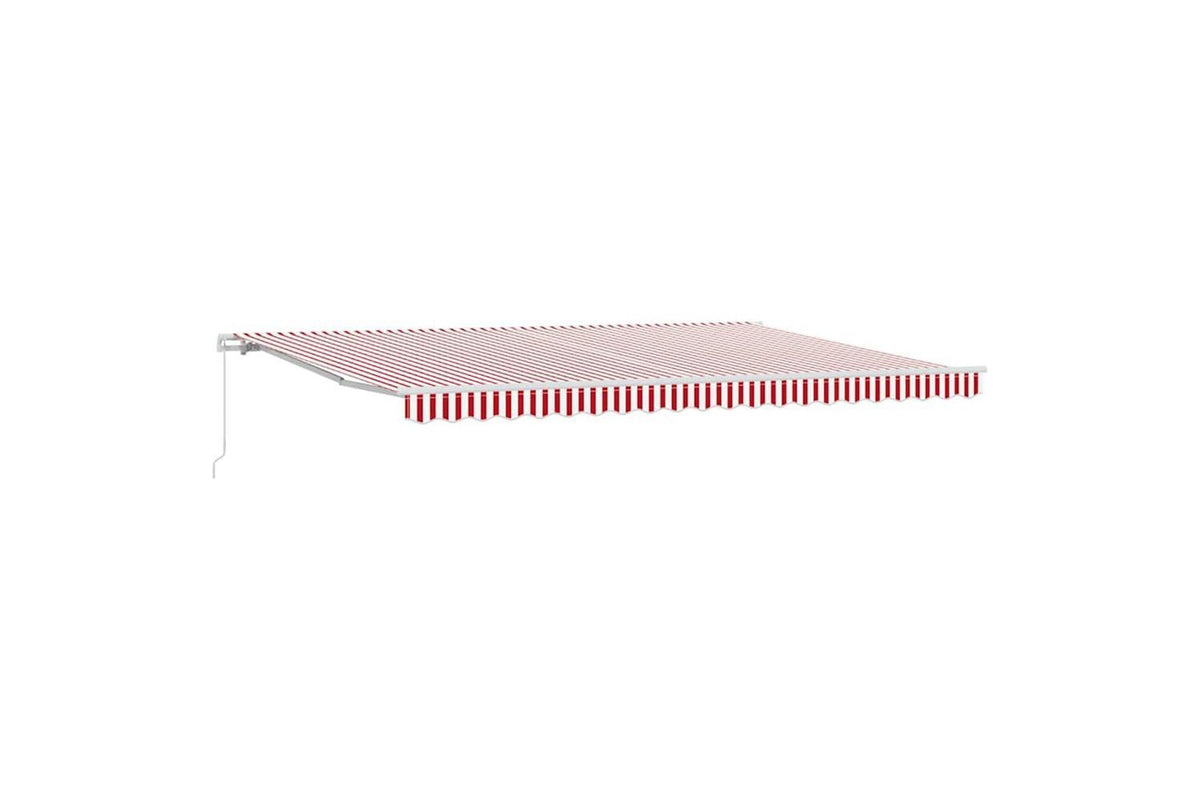 Vidaxl Retractable Awning Red And White 500 X 300 Cm Polyester Metal-2