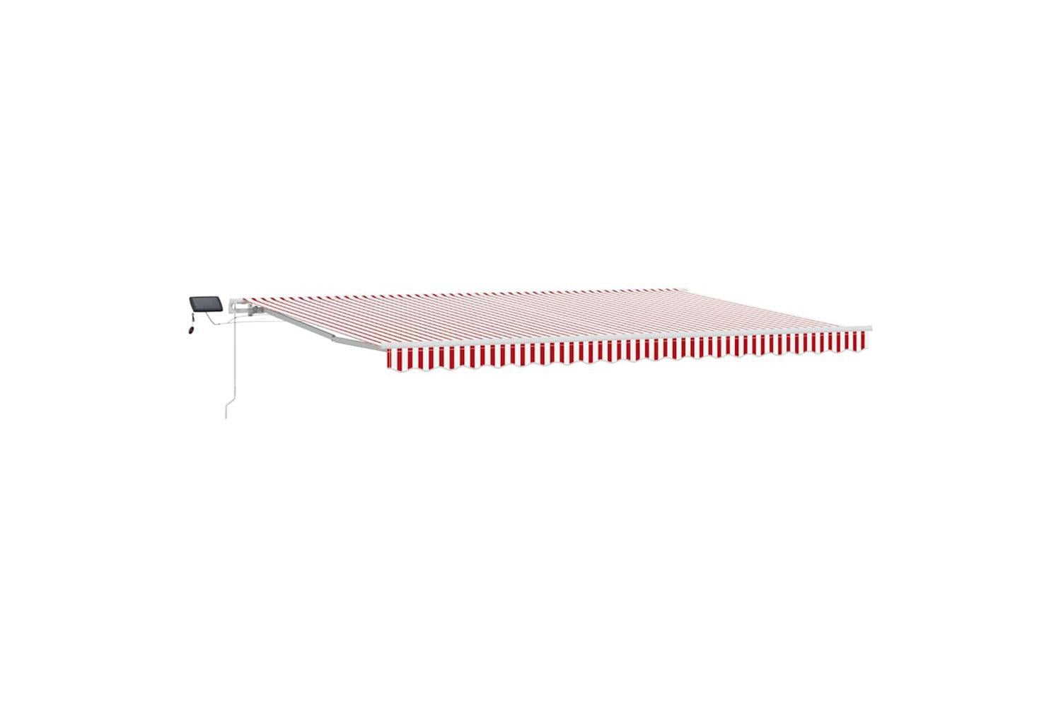 Vidaxl Retractable Awning With Red And White 500 X 350 Cm Fabric-2