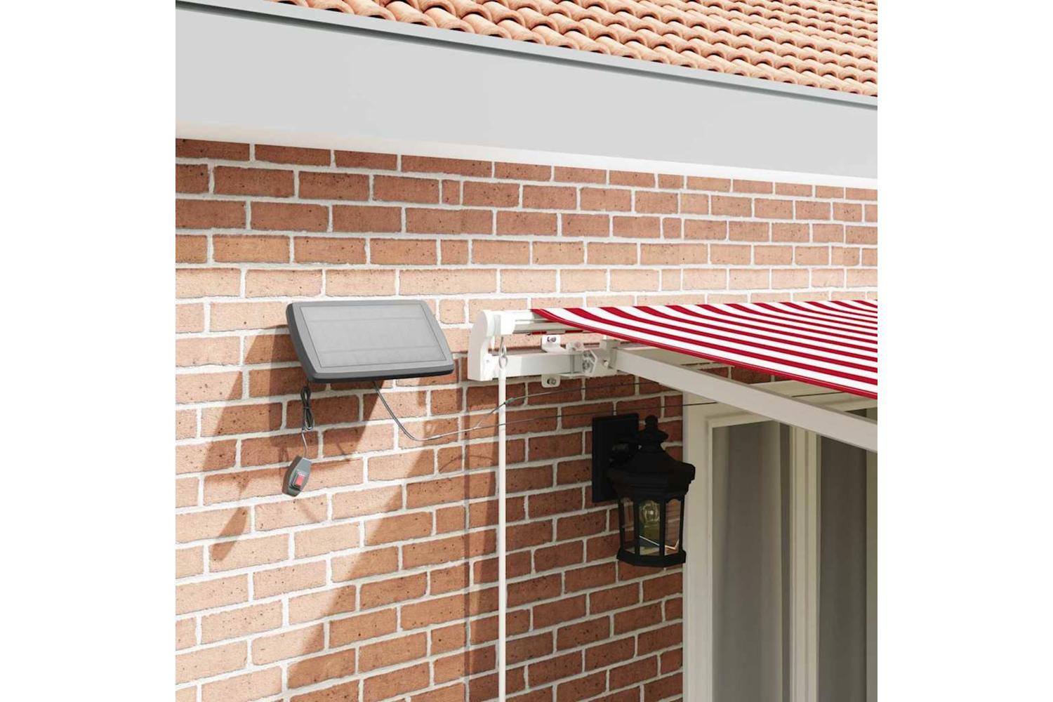 Vidaxl Retractable Awning With Red And White 500 X 350 Cm Fabric-4