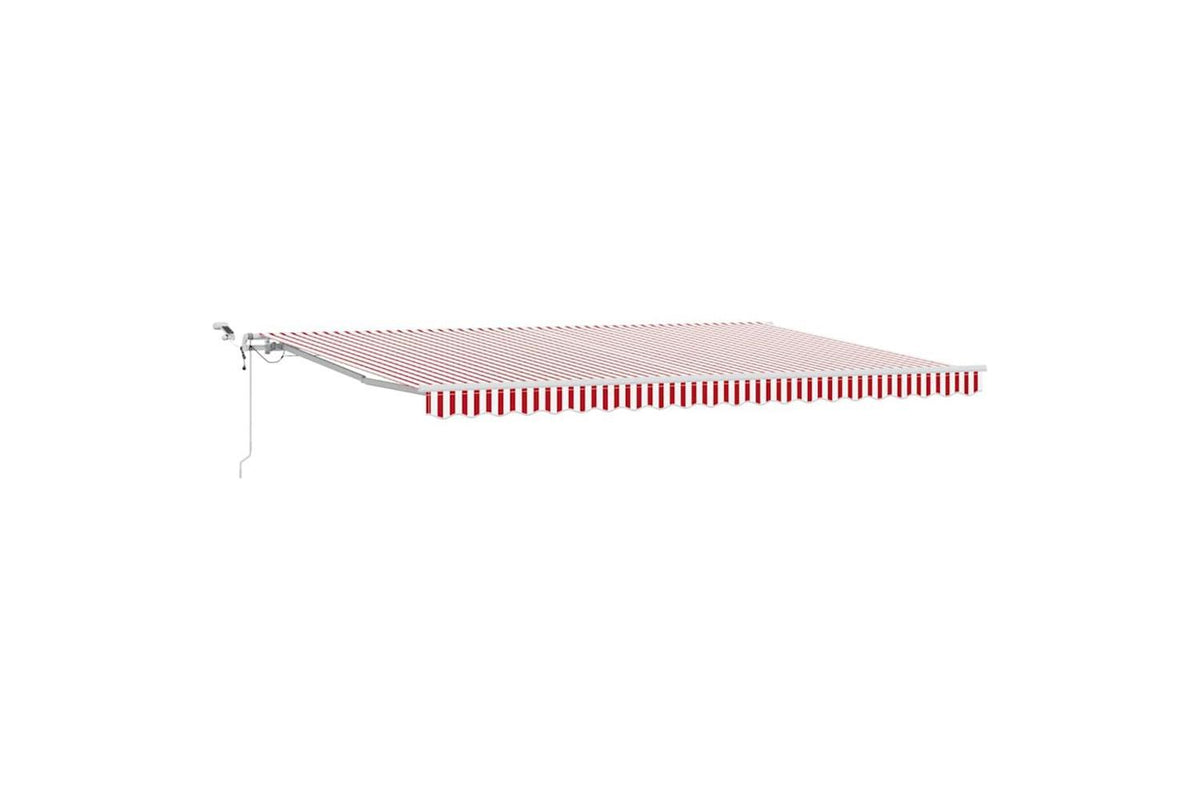 Vidaxl Retractable Awning Red And White 500 X 350 Cm Fabric And Metal-2