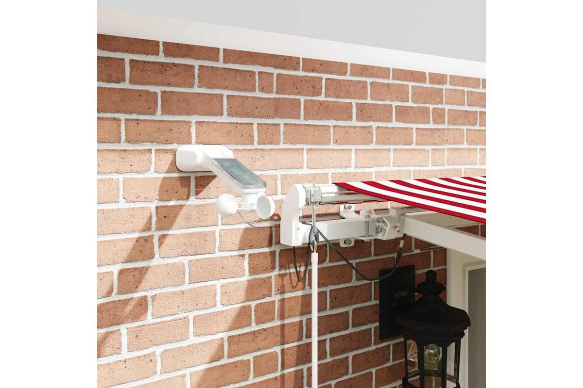 Vidaxl Retractable Awning Red And White 500 X 350 Cm Fabric And Metal-4