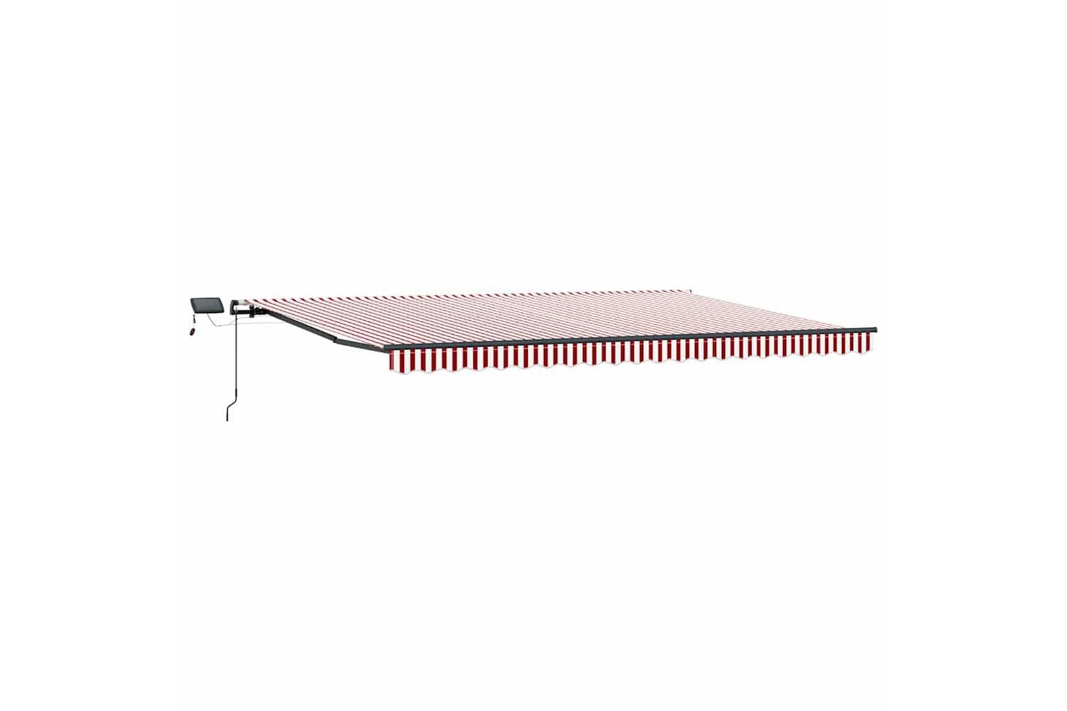 Vidaxl Retractable Awning Manual Red And White 500 X 350 Cm Fabric-2