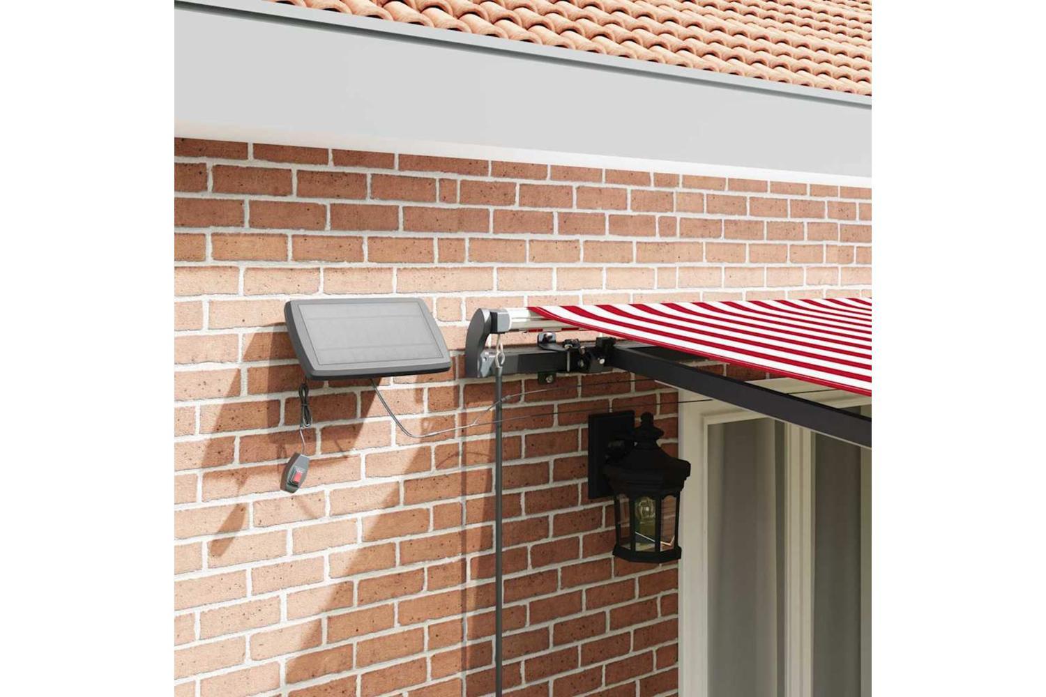 Vidaxl Retractable Awning Manual Red And White 500 X 350 Cm Fabric-4