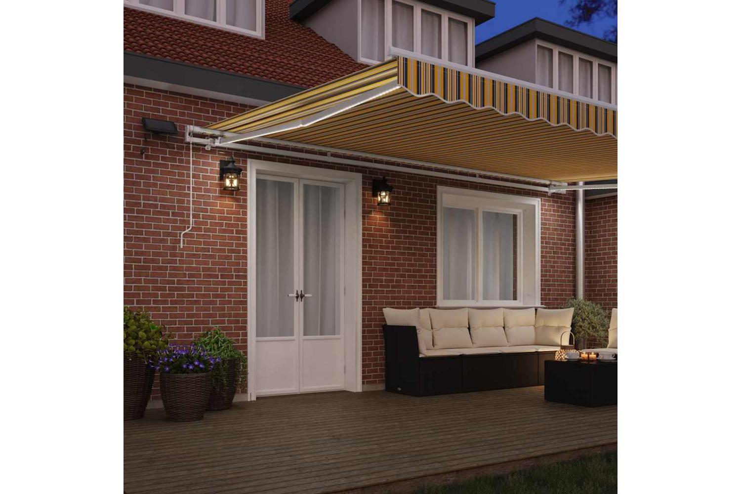Vidaxl Retractable Awning With Manual Multicolour 500 X 350 Cm Fabric-3