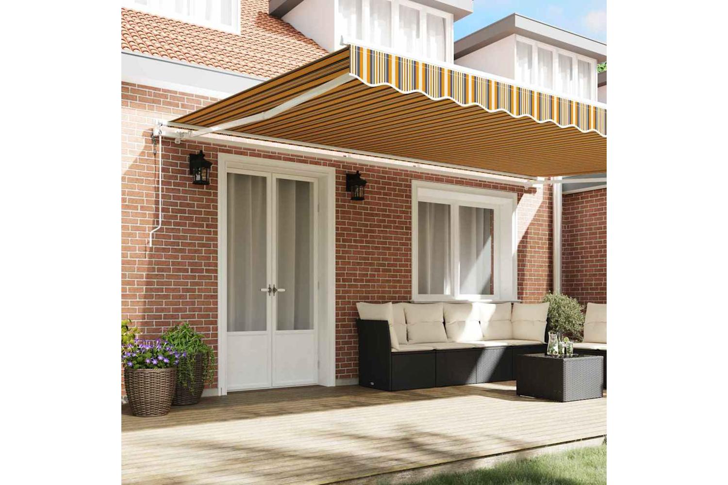 Vidaxl Retractable Awning 500 X 350 Cm Multicolour-3