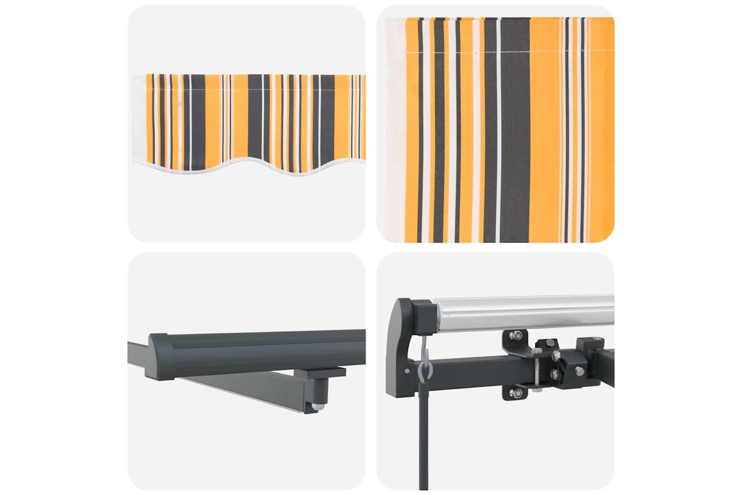 Vidaxl Retractable Awning Manual Multicolour 500 X 350 Cm Fabric-10