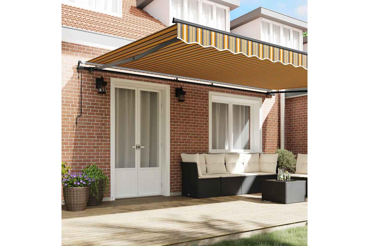 Vidaxl Retractable Awning Multicolour 500 X 350 Cm Fabric-3