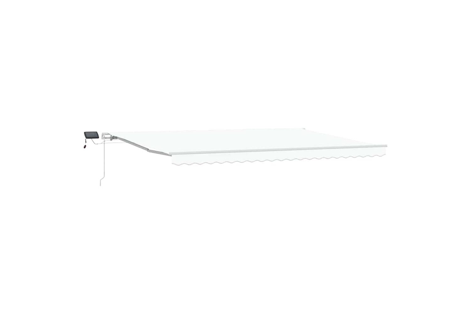 Vidaxl Retractable Awning With Manual White 500 X 350 Cm Fabric