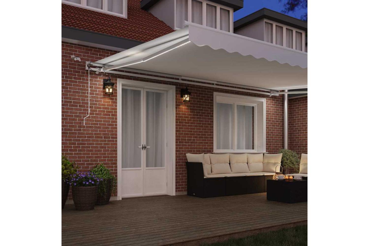 Vidaxl Retractable Awning White 500 X 350 Cm Fabric And Metal-3