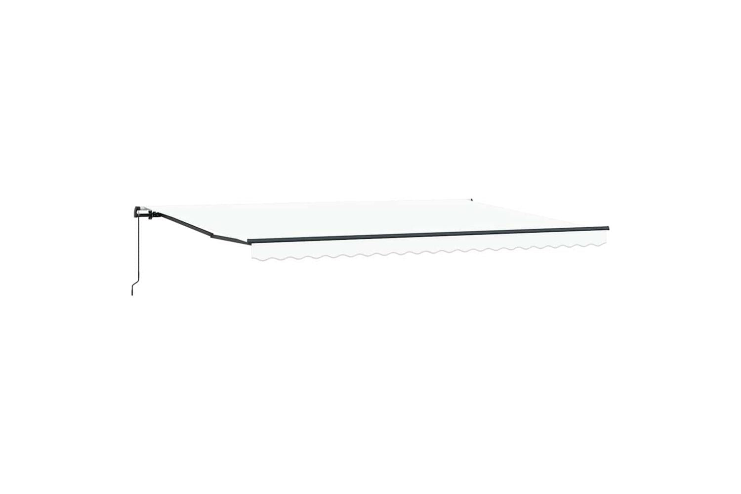 Vidaxl Retractable Awning Manual White 500 X 350 Cm Fabric-2