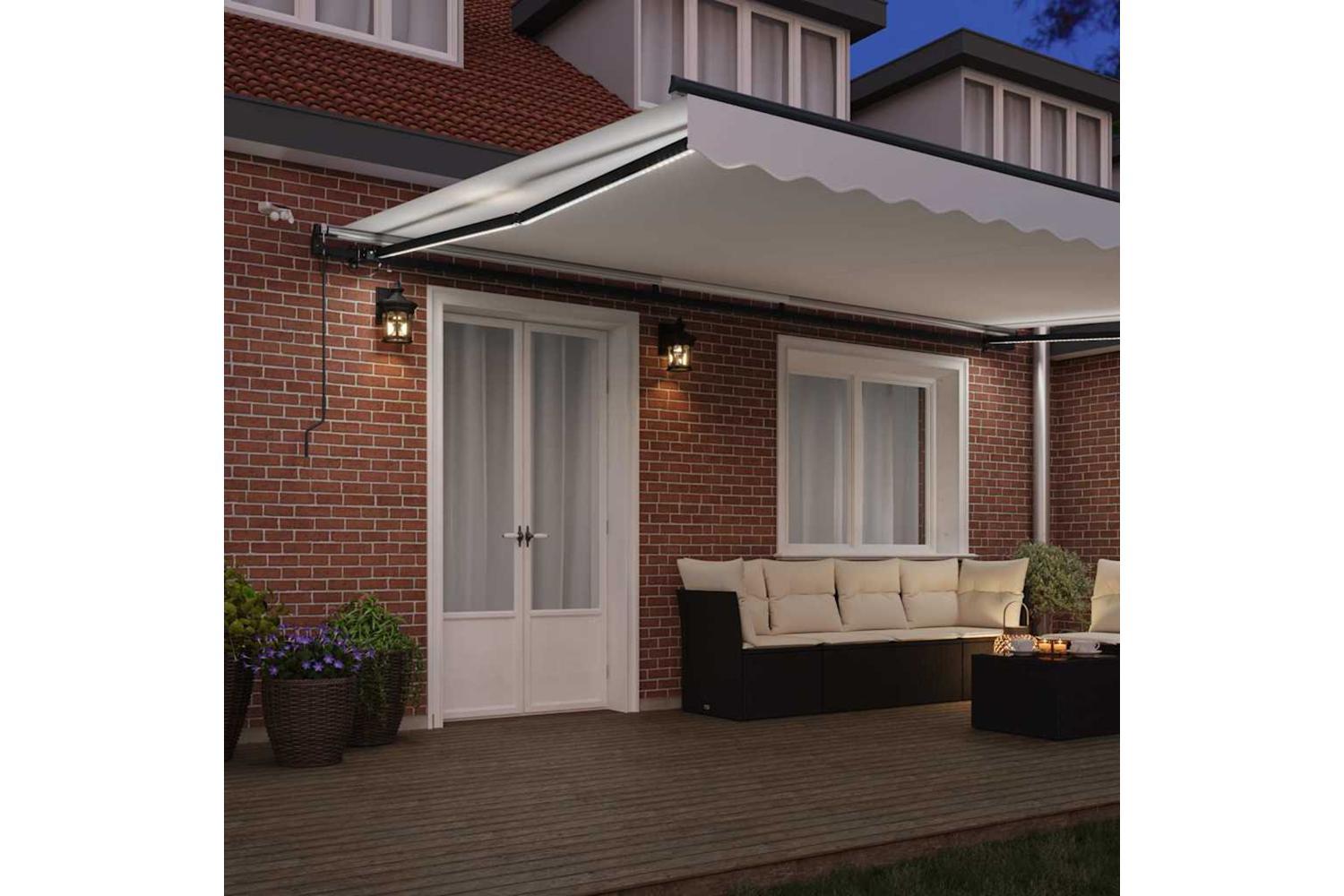 Vidaxl Retractable Awning With White 500 X 350 Cm Fabric-3