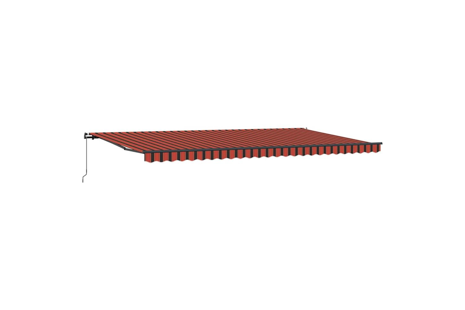 Vidaxl Retractable Awning Manual Orange And Brown 600 X 300 Cm Fabric