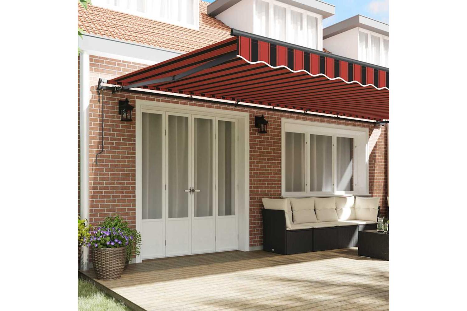 Vidaxl Retractable Awning Orange And Brown 600 X 300 Cm Fabric-3