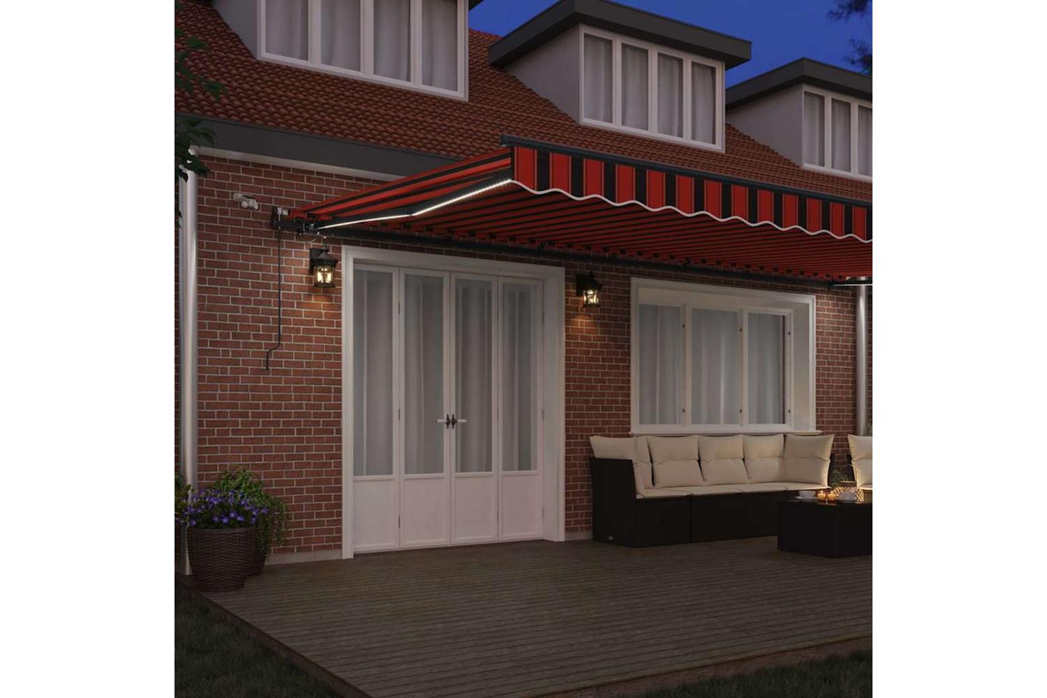 Vidaxl Retractable Awning With Orange And Brown 600 X 300 Cm Fabric-3