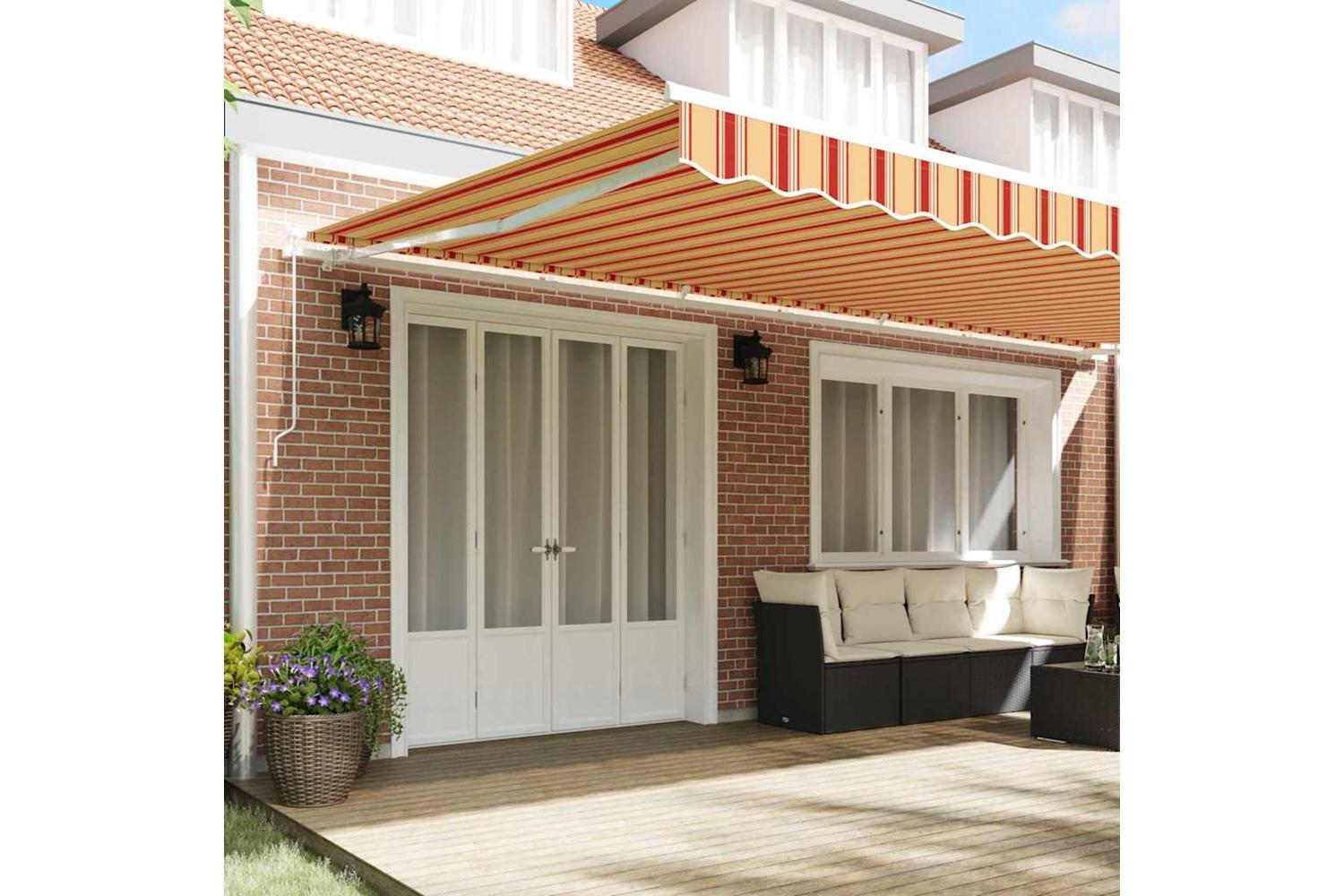 Vidaxl Retractable Awning Retractable Yellow And Orange 600 X 300 Cm-3