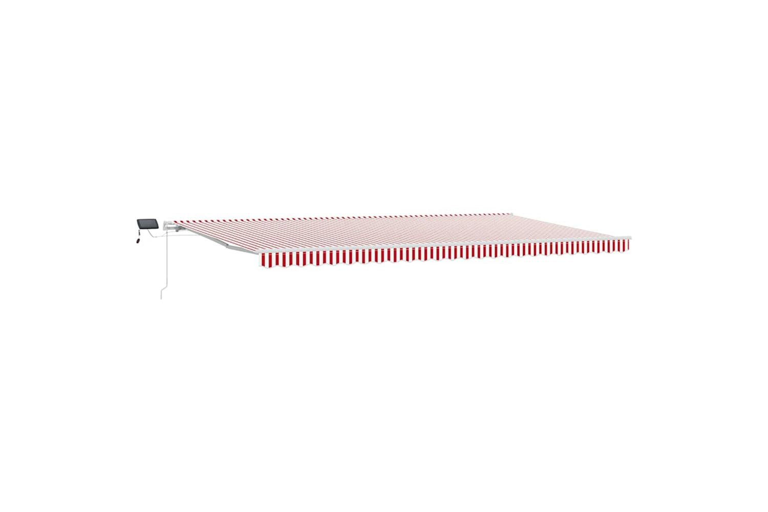 Vidaxl Retractable Awning With Red And White 600 X 300 Cm Fabric