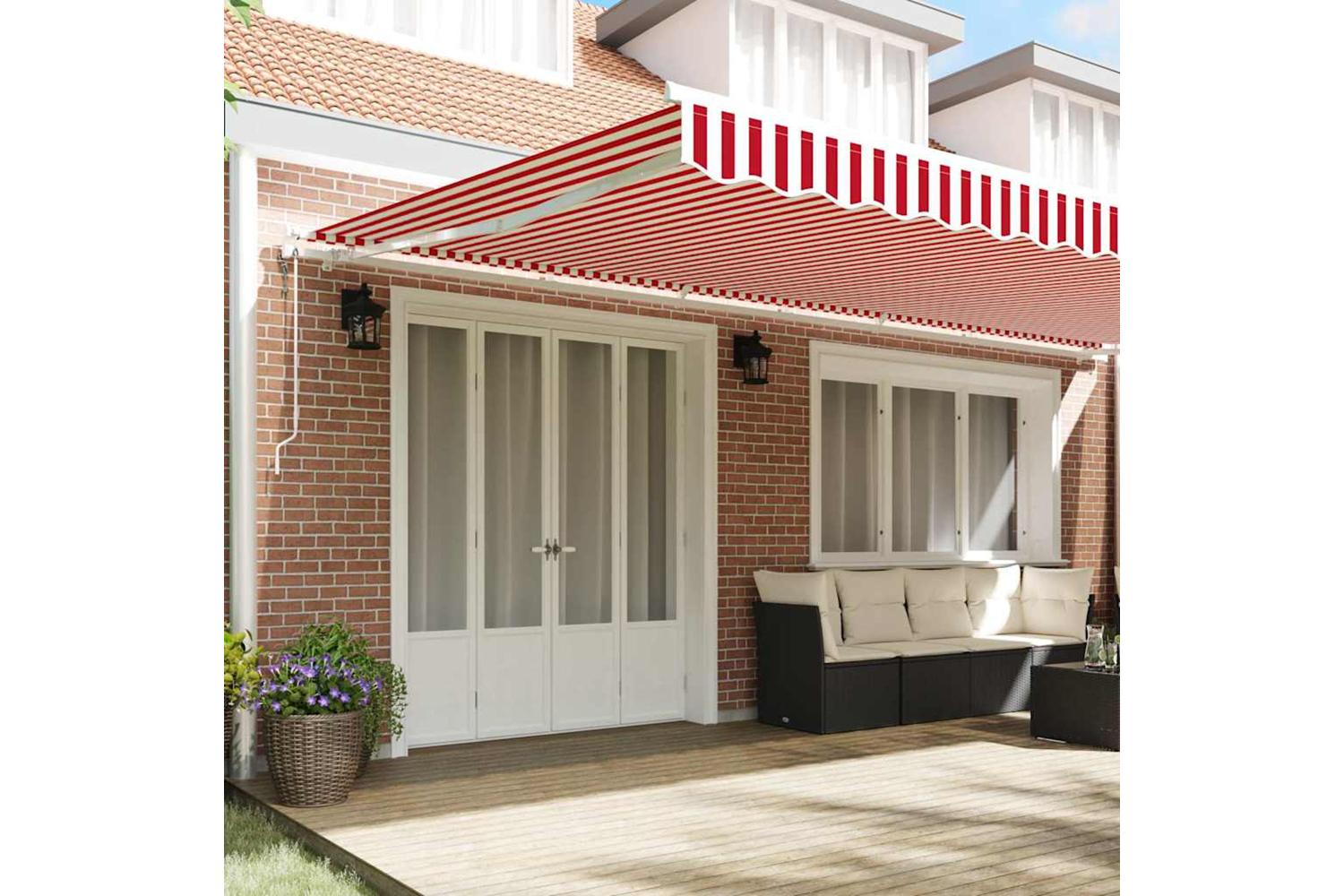 Vidaxl Retractable Awning 600 X 300 Cm Red And White-3