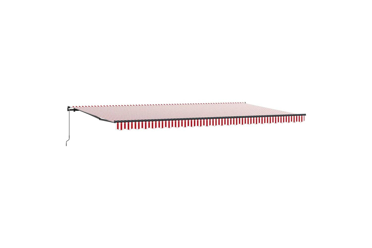 Vidaxl Retractable Awning Manual Red And White 600 X 300 Cm Fabric